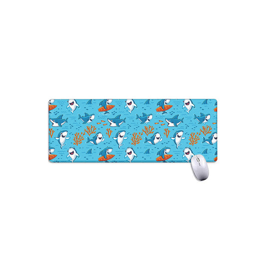 Cute Shark Pattern Print Extended Mouse Pad