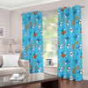 Cute Shark Pattern Print Extra Wide Grommet Curtains