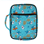 Cute Shark Pattern Print Front Pocket Bible Bag