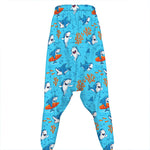 Cute Shark Pattern Print Hammer Pants
