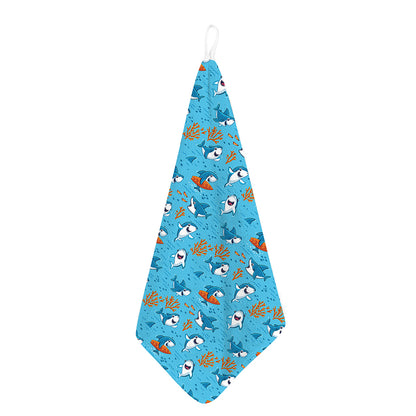 Cute Shark Pattern Print Hand Towel