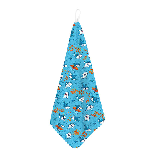 Cute Shark Pattern Print Hand Towel
