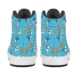 Cute Shark Pattern Print High Top Leather Sneakers