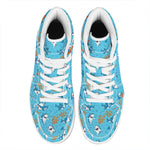 Cute Shark Pattern Print High Top Leather Sneakers