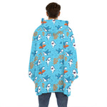 Cute Shark Pattern Print Hoodie Blanket