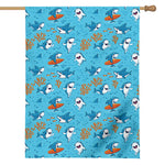 Cute Shark Pattern Print House Flag