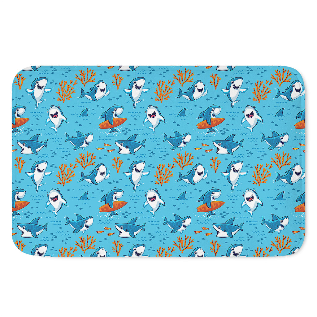 Cute Shark Pattern Print Indoor Door Mat