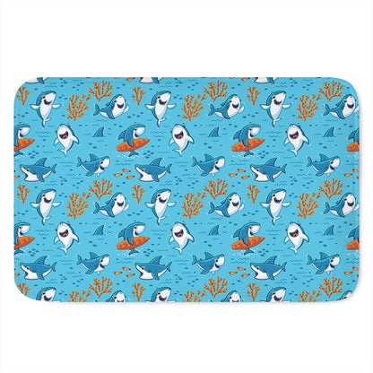 Cute Shark Pattern Print Indoor Door Mat