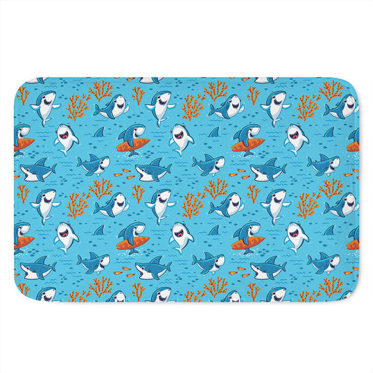 Cute Shark Pattern Print Indoor Door Mat