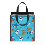 Cute Shark Pattern Print Insulated Lunch Tote