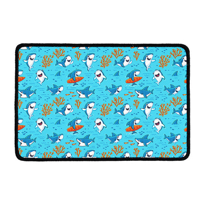 Cute Shark Pattern Print Kitchen Mat