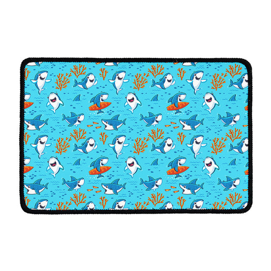 Cute Shark Pattern Print Kitchen Mat