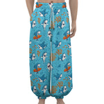 Cute Shark Pattern Print Lantern Pants