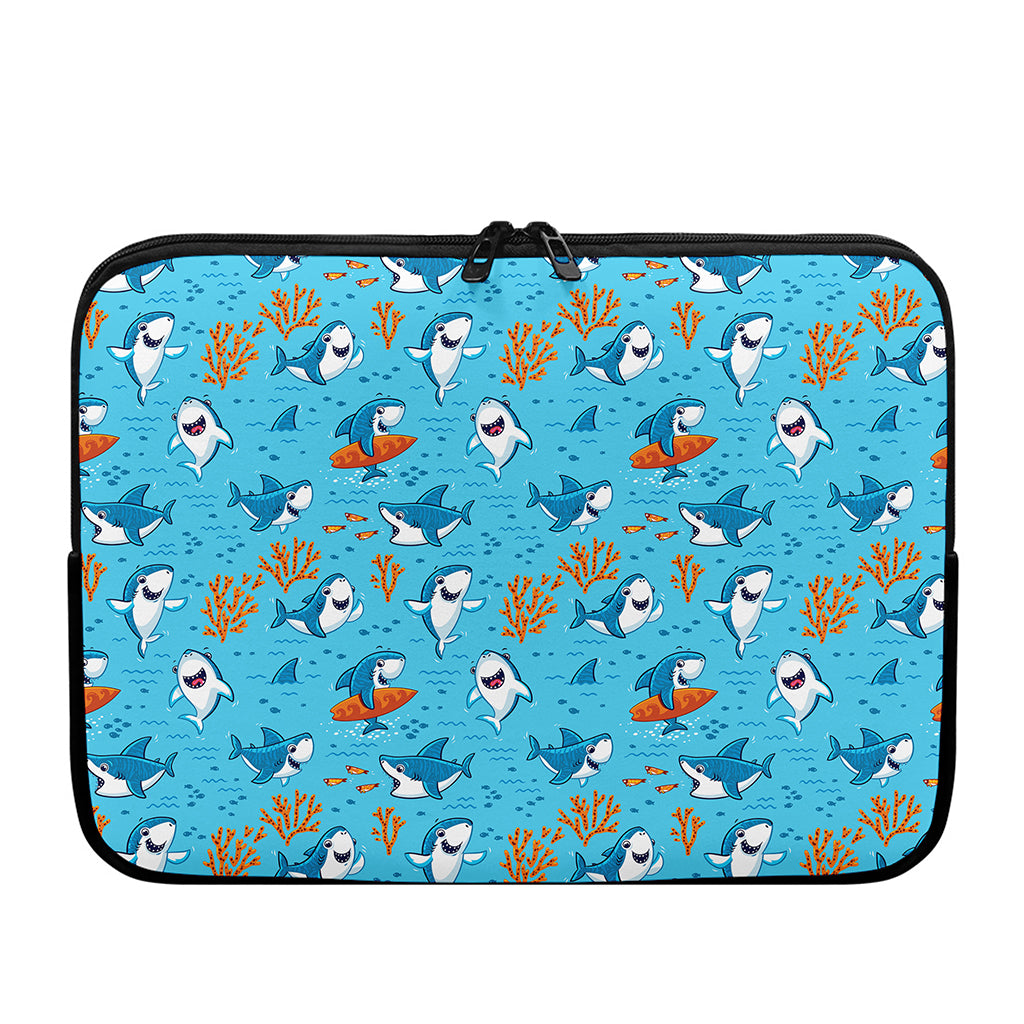 Cute Shark Pattern Print Laptop Sleeve