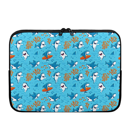 Cute Shark Pattern Print Laptop Sleeve