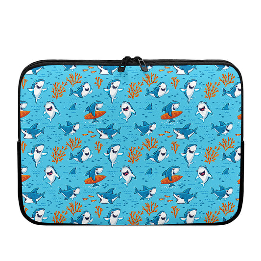 Cute Shark Pattern Print Laptop Sleeve