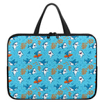 Cute Shark Pattern Print Laptop Sleeve With Handle