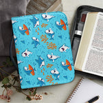 Cute Shark Pattern Print Leather Bible Cover