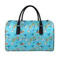 Cute Shark Pattern Print Leather Duffel Bag