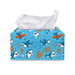 Cute Shark Pattern Print Leather Tissue Box Cover