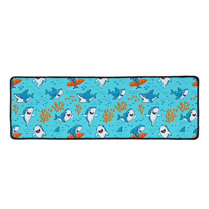 Cute Shark Pattern Print Long Kitchen Mat