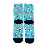 Cute Shark Pattern Print Long Socks