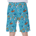 Cute Shark Pattern Print Men's Beach Shorts