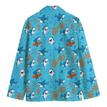 Cute Shark Pattern Print Men's Blazer