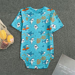 Cute Shark Pattern Print Men's Bodysuit