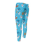 Cute Shark Pattern Print Men's Compression Pants