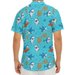 Cute Shark Pattern Print Men's Deep V-Neck Shirt
