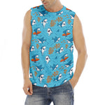Cute Shark Pattern Print Men's Fitness Tank Top