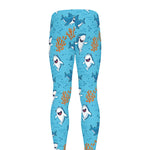 Cute Shark Pattern Print Men's leggings