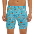 Cute Shark Pattern Print Men's Long Boxer Briefs