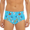 Cute Shark Pattern Print Men's Triangle Swim Briefs
