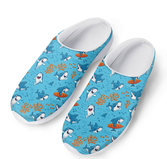 Cute Shark Pattern Print Mesh Casual Shoes