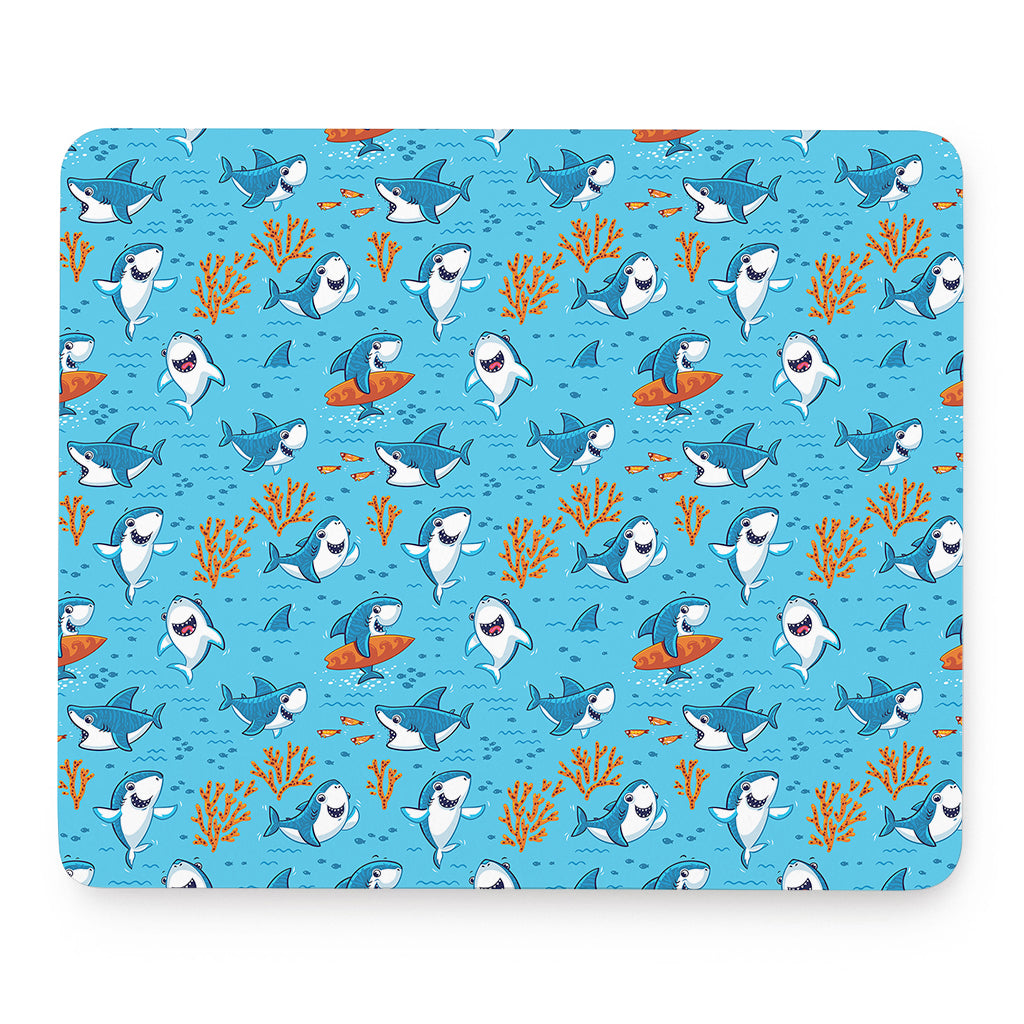 Cute Shark Pattern Print Mouse Pad