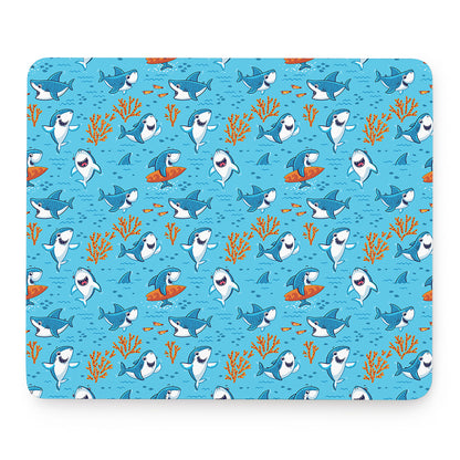 Cute Shark Pattern Print Mouse Pad