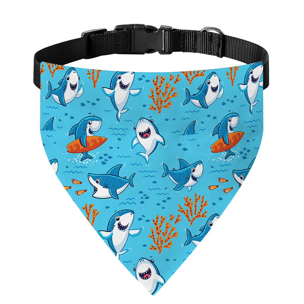 Cute Shark Pattern Print Over The Collar Dog Bandana