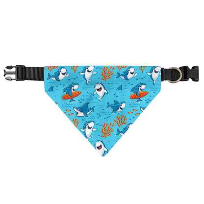 Cute Shark Pattern Print Over The Collar Dog Bandana