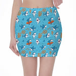 Cute Shark Pattern Print Pencil Mini Skirt