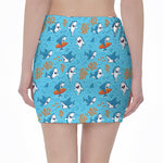 Cute Shark Pattern Print Pencil Mini Skirt