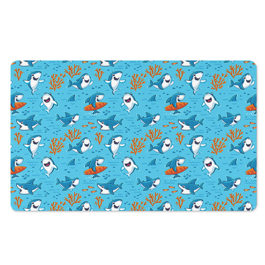 Cute Shark Pattern Print Polyester Doormat