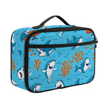 Cute Shark Pattern Print Portable Lunch Bag