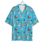 Cute Shark Pattern Print Rayon Hawaiian Shirt