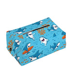 Cute Shark Pattern Print Rectangle Tissue Box Cover
