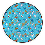Cute Shark Pattern Print Round Floor Mat