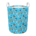 Cute Shark Pattern Print Round Laundry Basket