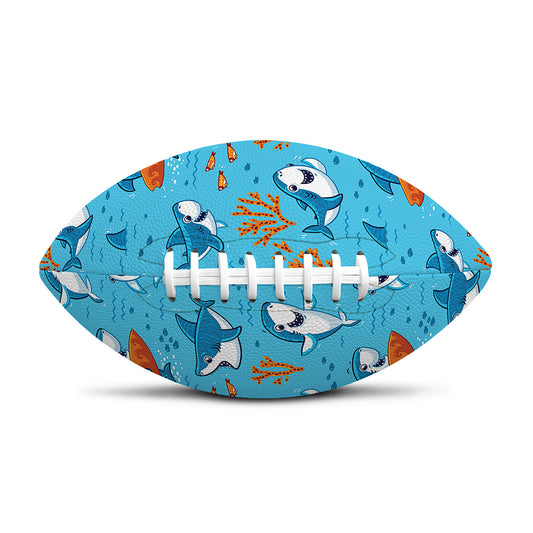 Cute Shark Pattern Print Rugby Ball
