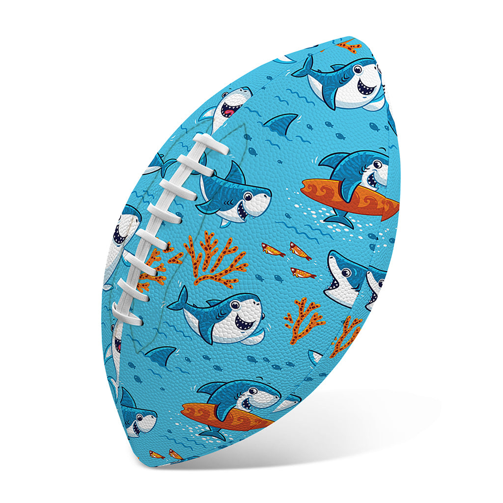 Cute Shark Pattern Print Rugby Ball